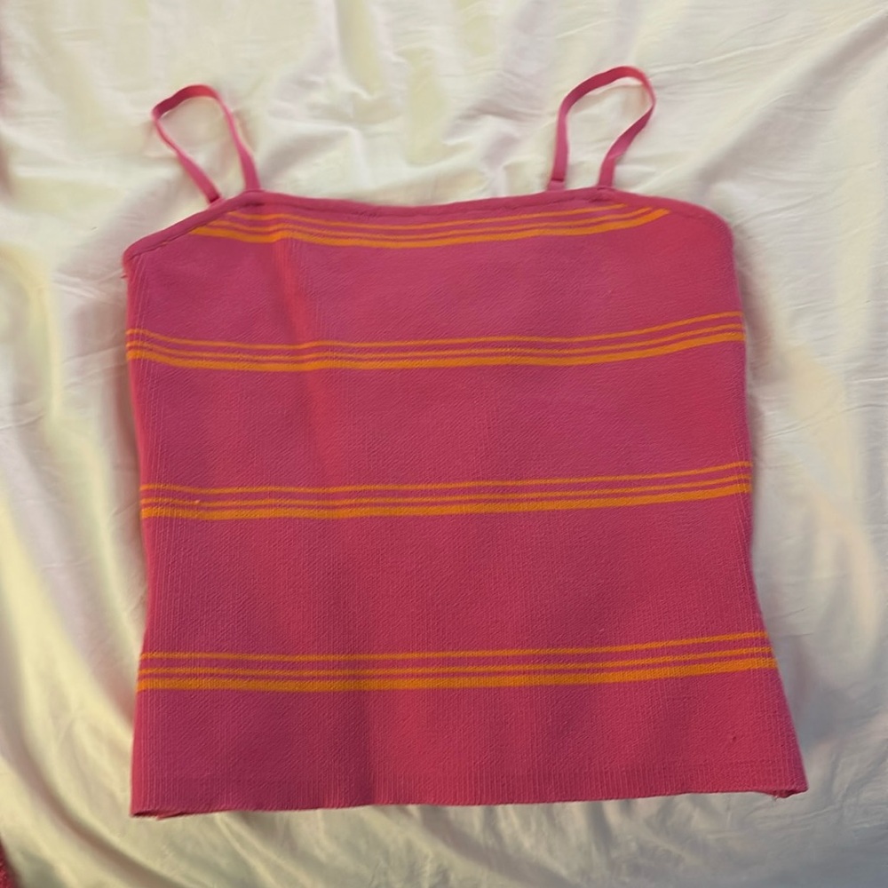 Orange and pink tank top size m